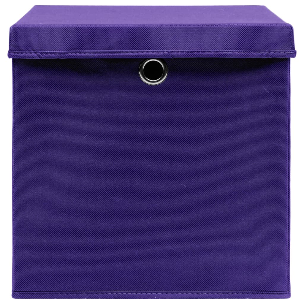 Contenitori con Coperchio 10 pz 28x28x28 cm Viola