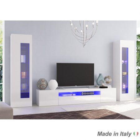 living room set White glossy Italian Style Furniture