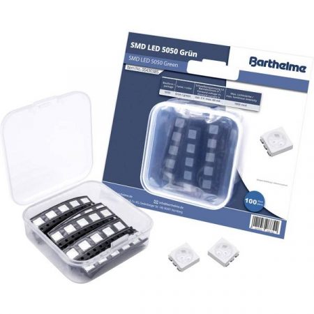 Barthelme Kit LED SMD 5050 Verde 1800 mcd 120 ° 60 mA 3 V 100 pz. Bulk