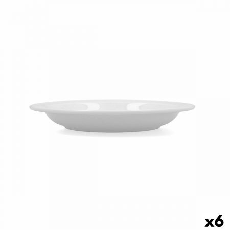 Piatto Fondo Bidasoa Glacial Ceramica Bianco (23 cm) (Pack 6x)