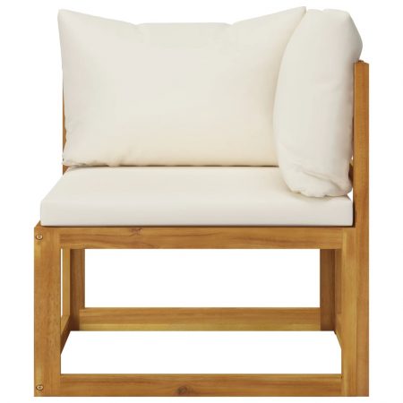 3057640  5 Piece Garden Lounge Set with Cushion Cream Solid Acacia Wood  (311853+311866+2x311868)