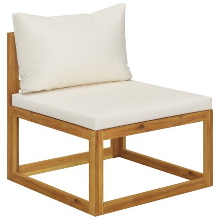3057658  4 Piece Garden Lounge Set with Cushion Cream Solid Acacia Wood  (311855+311863)
