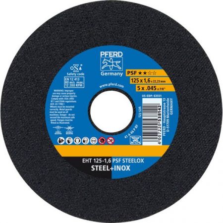 PFERD PSF STEELOX 61721121 Disco di taglio dritto 125 mm 22.23 mm 25 pz.