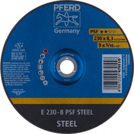 PFERD 62023834 Psf Steel Disco di sgrossatura con centro depresso 230 mm 22.23 mm 10 pz.