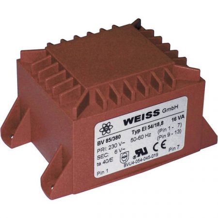 Weiss Elektrotechnik 85/385 Trasformatore per PCB 1 x 230 V 1 x 24 V/AC 16 VA 667 mA