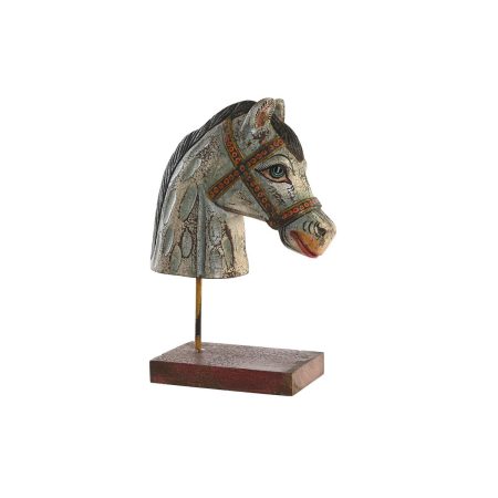 Statua Decorativa DKD Home Decor Cavallo Ferro Legno di mango (24 x 12 x 35 cm) Made in Italy Global Shipping