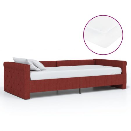 Dormeuse con Materasso USB Rosso Vino in Tessuto 90x200 cm