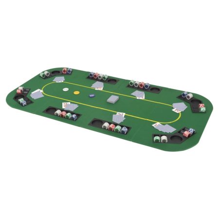 Tavolo da Poker Pieghevole in 4 8 Giocatori Rettangolare Verde
