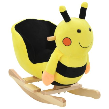 Ape a Dondolo con Schienale in Peluche 60x32x57cm Giallo