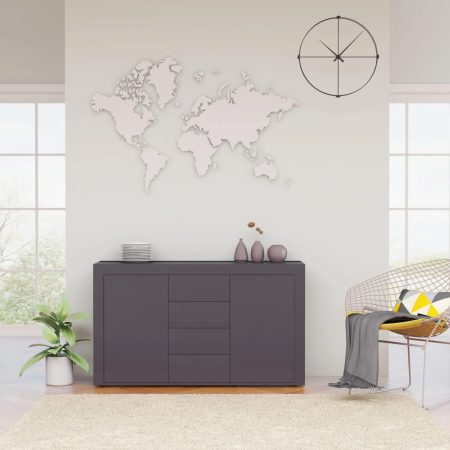 Credenza Grigio Lucido 120x36x69 cm in Truciolato