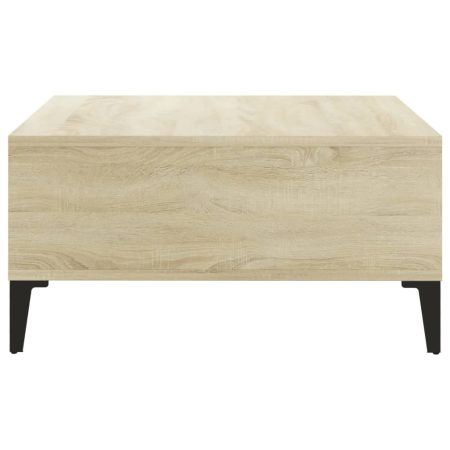 Tavolino da Salotto Bianco e Sonoma 60x60x30 cm in Truciolato