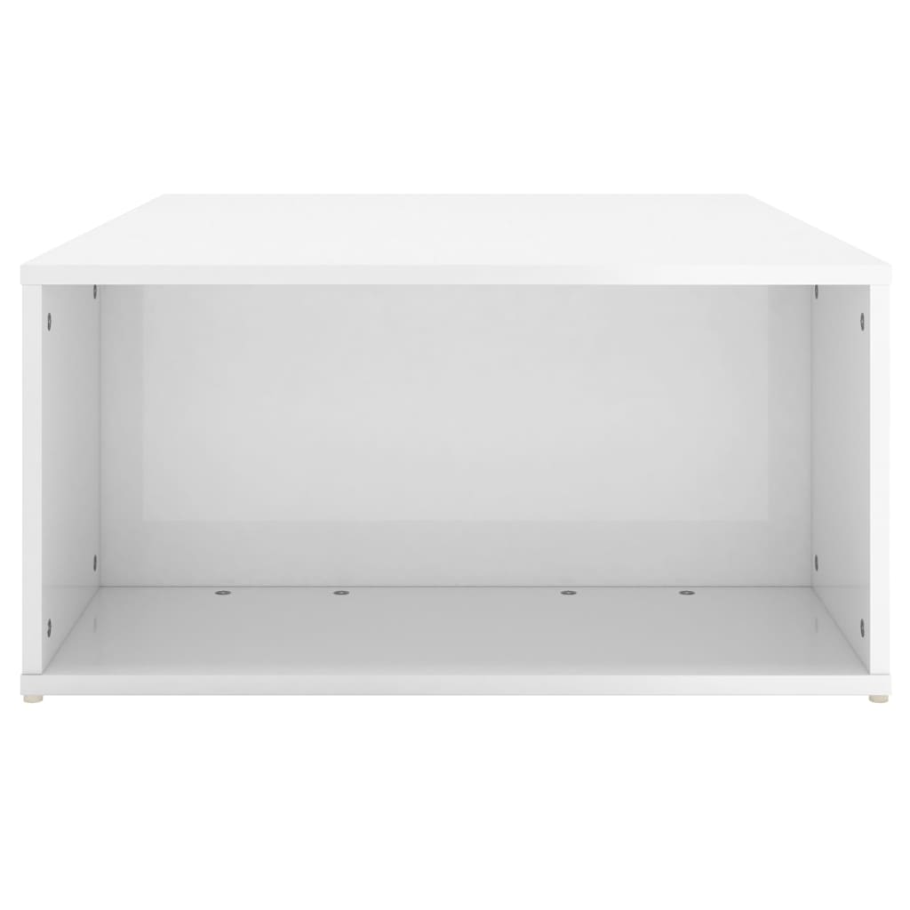 Tavolino da Salotto Bianco Lucido 90x67x33 cm in Truciolato