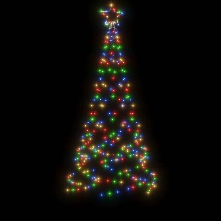 Albero di Natale con Puntale Colorato 200 LED 180 cm