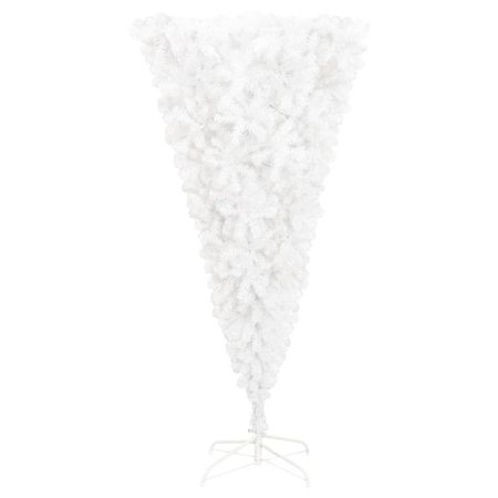 Albero di Natale Artificiale Capovolto con Base Bianco 180 cm
