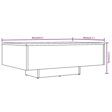 Tavolino da Salotto Rovere Marrone 85x55x31cm Legno Multistrato