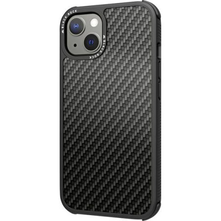 Black Rock Robust Real Carbon Cover Apple iPhone 13 Nero
