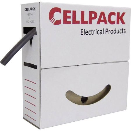 CellPack 127104 Termoretraibile senza colla Nero 3 mm 1 mm Restringimento:3:1 15 m