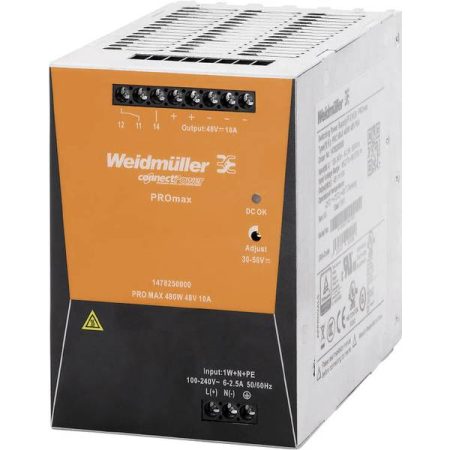 Weidmüller PRO MAX 480W 48V 10A Alimentatore per guida DIN 48 V/DC 10 A 480 W