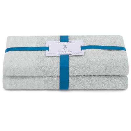 Asciugamano FLOS colore grigio stile classico 50x90+70x130 ameliahome