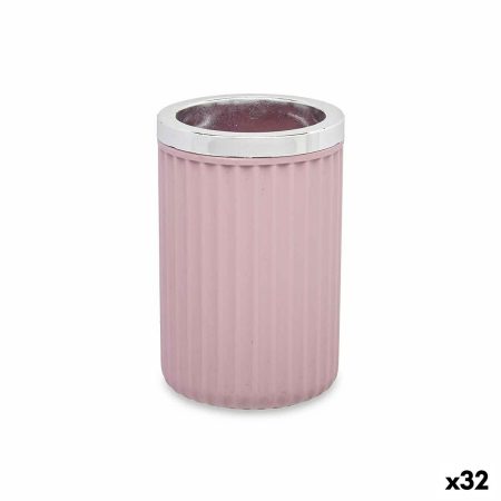 Bicchiere Portaspazzolini da Denti Rosa Plastica 32 Unità (7
