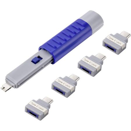 Renkforce Blocco porta USB RF-4696494 Kit da 4 Blu