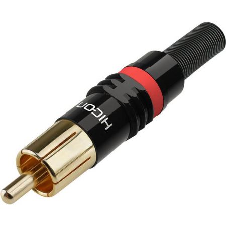 Hicon HI-CM03-RED Connettore RCA Spina dritta Poli: 2 Nero