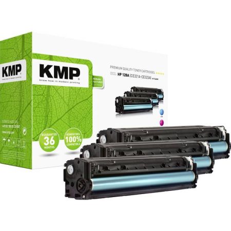 KMP H-T144 CMY Cassetta Toner Imballo multiplo sostituisce HP 128A