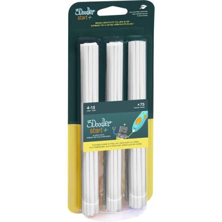 3Doodler 3DS-ECO01-WHITE-75 Start Filamento per stampante 3D Plastica PLA Bianco 75 pz.