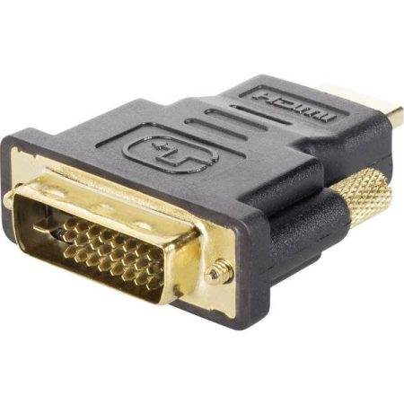 Renkforce RF-4233372 HDMI / DVI Adattatore [1x Spina HDMI - 1x Spina DVI 24+1 poli] Nero contatti connettore dorati