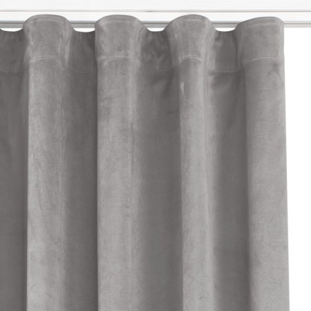 Tenda  VILA colore grigio stile classico nastro aggrappa tende wawe trasparente 7 cm velluto 135x245 homede