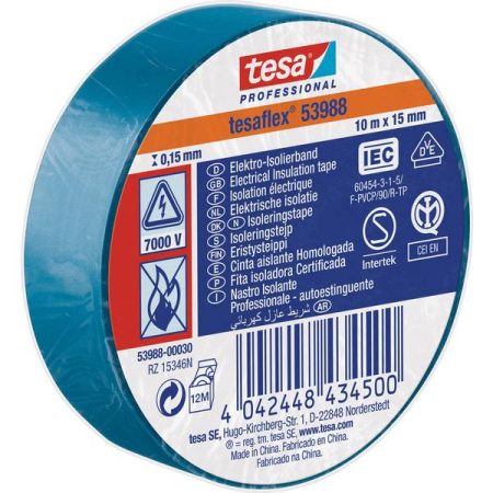 tesa 53988-00030-00 Nastro isolante tesa® Professional Blu (L x L) 10 m x 15 mm 1 pz.