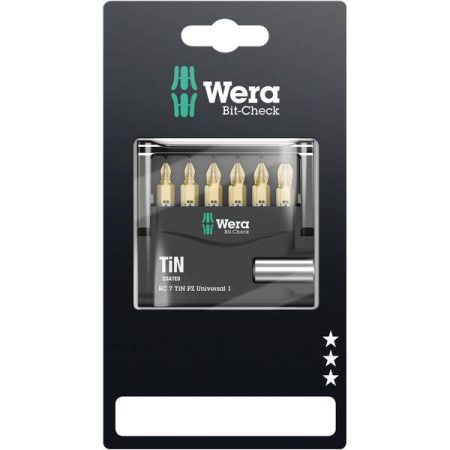 Wera Mini-Check PZ TiN 05073538001 Kit inserti 7 parti Croce Pozidriv