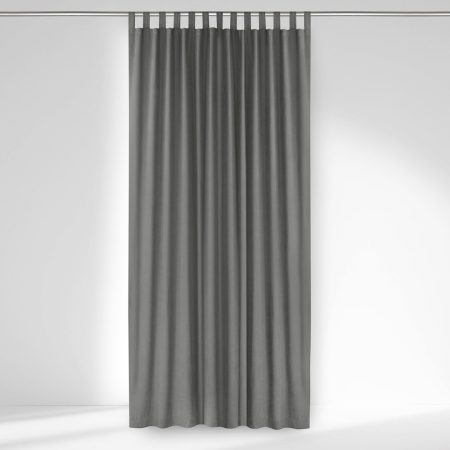 Tenda  MILANA colore grigio stile classico bretelle per tende 10 cm ciniglia 220x300 homede