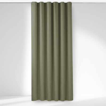 Tenda  MILANA colore oliva stile classico nastro aggrappa tende wawe trasparente 7 cm ciniglia 280x300 homede