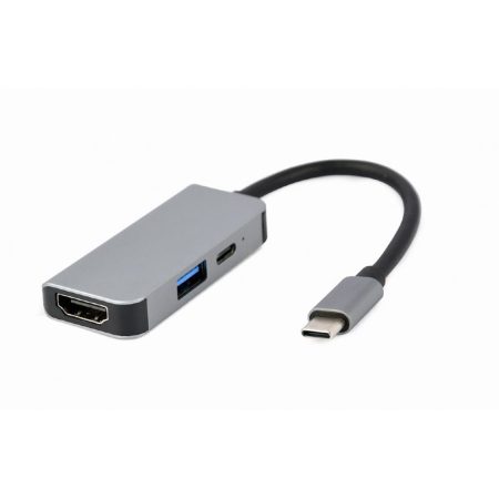 Hub USB GEMBIRD A-CM-COMBO3-02 Argentato