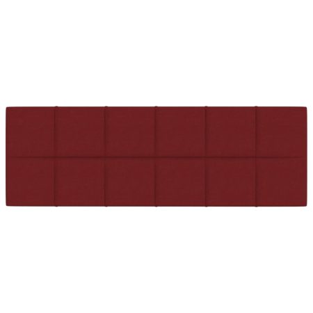 Pannelli Murali 12 pz Rosso Vino 90x30 cm in Tessuto 3