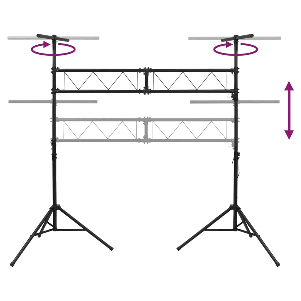 vidaXL Stativo per Luci Nero 338x115x(180-300) cm Acciaio