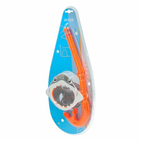 Occhialini da Snorkeling e Boccaglio per Bambini Intex Squalo (6 Unità)
