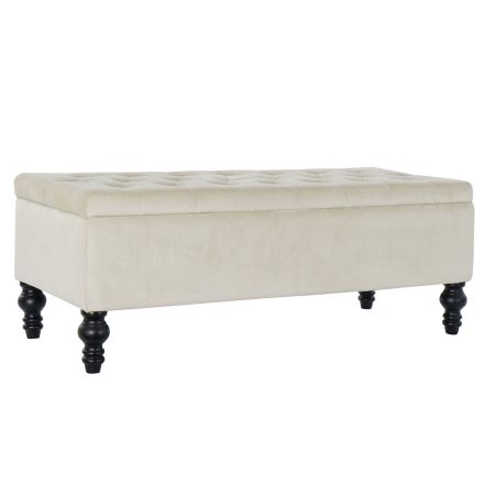 Panca DKD Home Decor 115 x 44 x 43 cm 114 x 44 x 41 cm Nero Legno Crema Made in Italy Global Shipping
