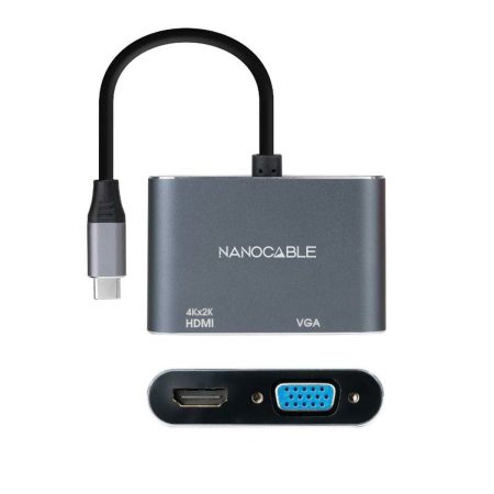 Adattatore USB C con VGA/HDMI NANOCABLE 10.16.4303 4K Ultra HD