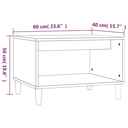 Tavolino da Salotto Bianco Lucido 60x40x50 cm Legno Multistrato