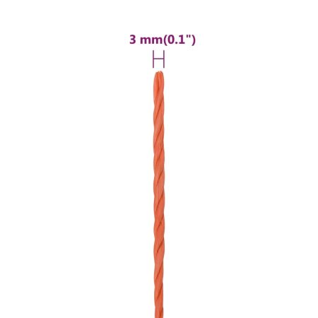 Corda da Lavoro Arancione 3 mm 250 m in Polipropilene