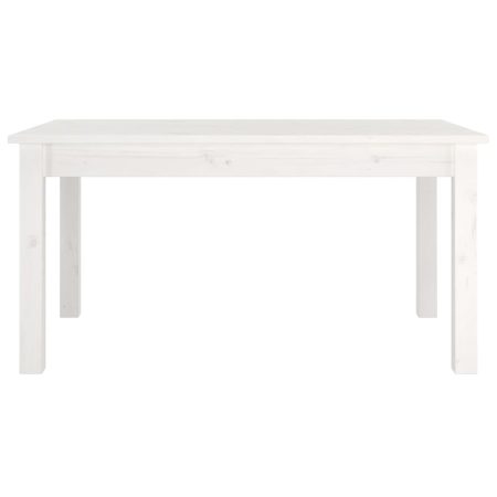 Tavolino da Salotto Bianco 80x50x40 cm Legno Massello di Pino