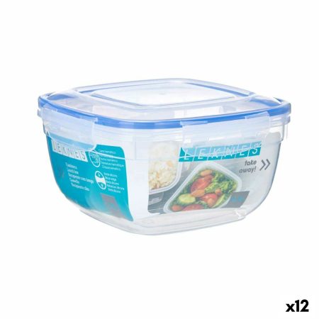 Porta pranzo Ermetico Quadrato Trasparente Plastica 2