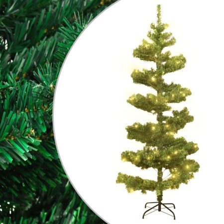 Albero di Natale a Spirale con Vaso e LED Verde 180 cm PVC