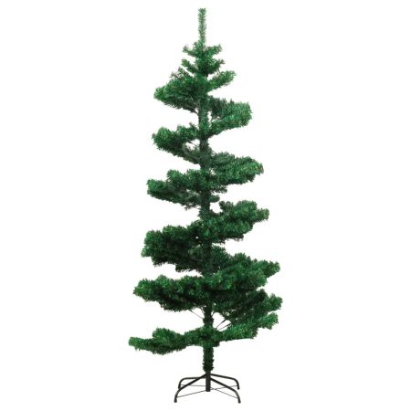 Albero di Natale a Spirale con Vaso e LED Verde 180 cm PVC