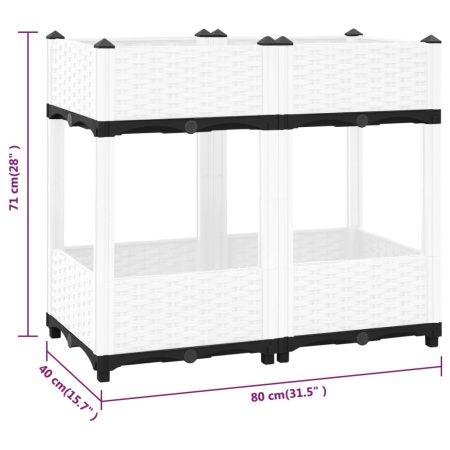 Fioriera Rialzata 80x40x71 cm in Polipropilene