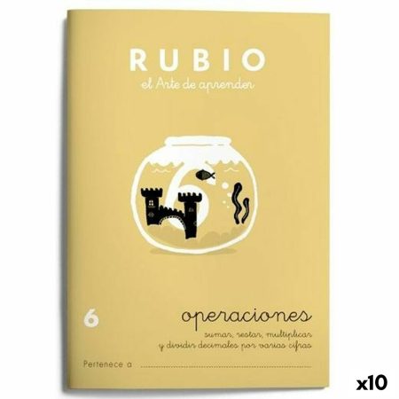 Quaderno di matematica Rubio Nº 6 A5 Spagnolo 20 Fogli (10 Unità)