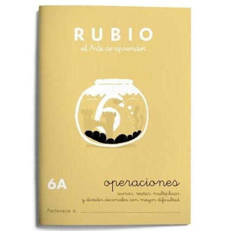 Quaderno di matematica Rubio Nº 6A A5 Spagnolo 20 Fogli (10 Unità)