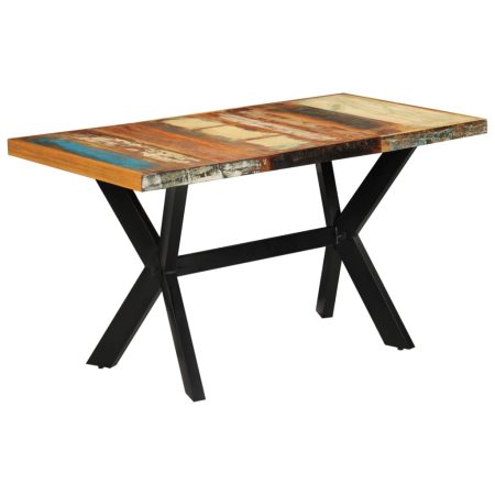 Tavolo da Pranzo 140x70x75 cm in Legno Massello di Recupero